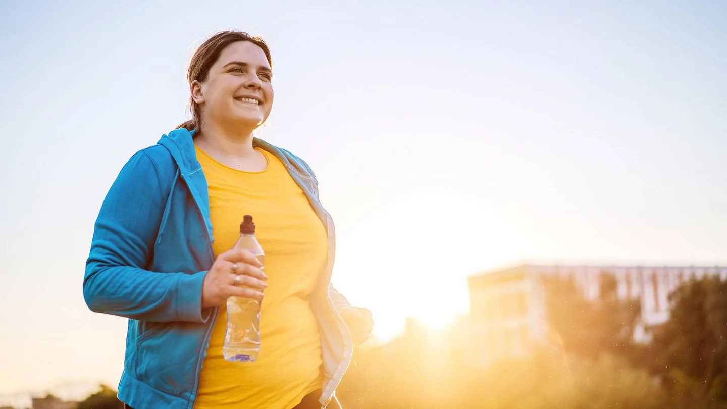 Sportliche Frau mit &Uuml;bergewicht